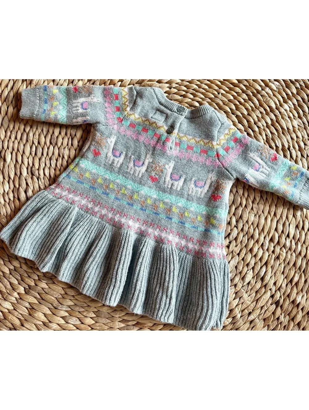 Baby Gap Llama Sweater Dress Sz 0-3 Months